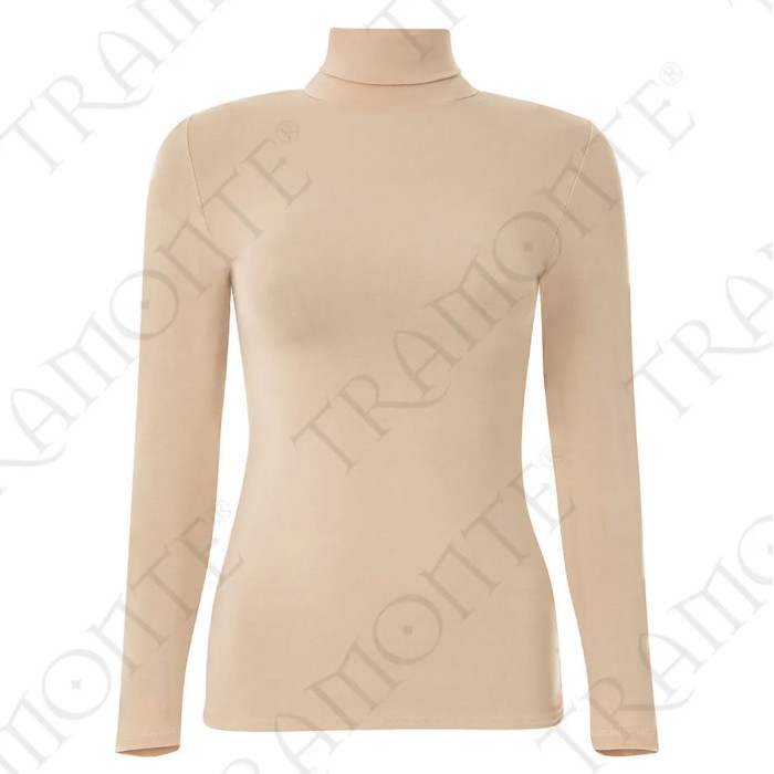 Maglia donna Tramonte manica lunga con collo a dolcevita in morbido micromodal