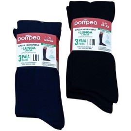 3 Paia Calze uomo Pompea lunghe in microfibra elasticizzata liscia