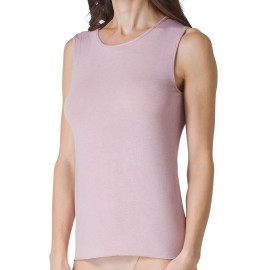 Canottiera top donna Tramonte spalla larga in modal e cashmere liscio