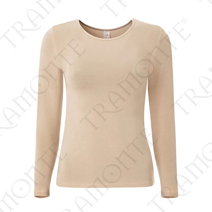 Maglia donna Tramonte manica lunga a girocollo in Modal e Cashmere
