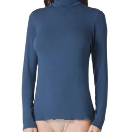 Maglia donna Tramonte manica lunga con collo dolcevita in modal e cashmere