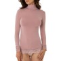 Maglia donna Tramonte manica lunga a lupetto in micromodal con inserti pizzo