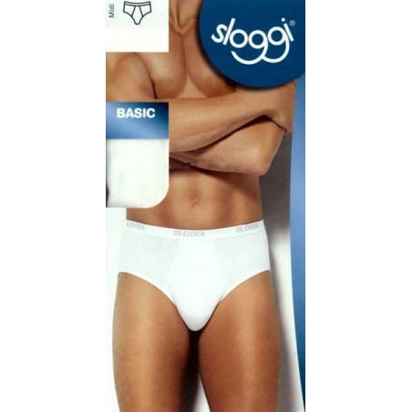 2 Slip uomo Sloggi Basic Midi in morbido cotone elasticizzato