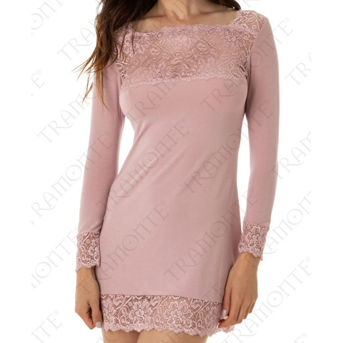 Maximaglia donna Tramonte manica lunga in micromodal con pizzo davanti e in fondo