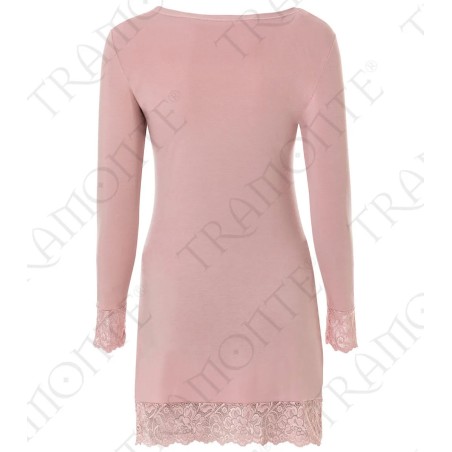 Maximaglia donna Tramonte manica lunga in micromodal con pizzo davanti e in fondo