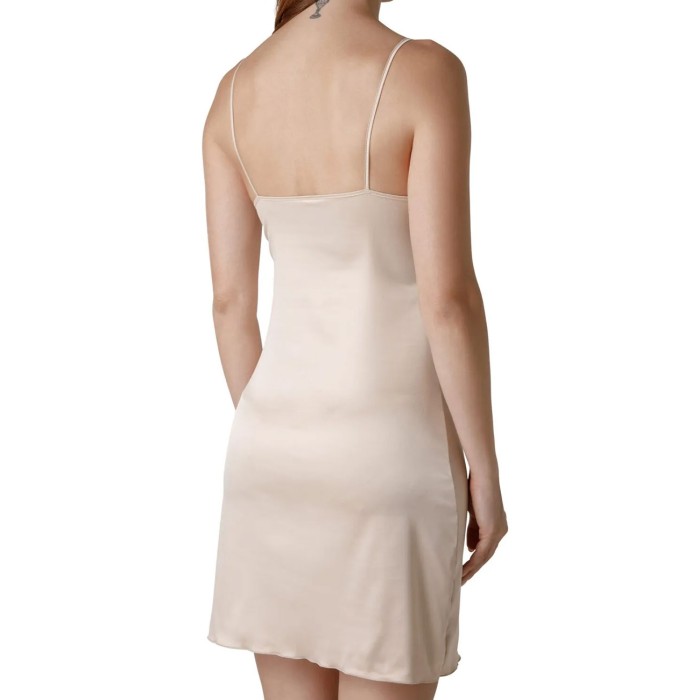 Sottoveste donna Tramonte lungo a spalla stretta in raso elasticizzato liscio