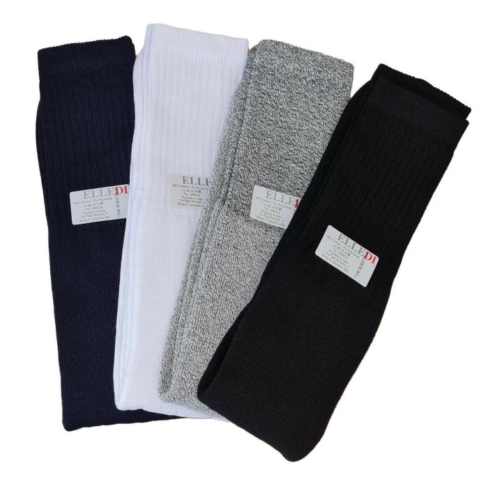 6 Paia di Calze uomo Elledi lunghe tubolari in cotone spugna comfort sportive