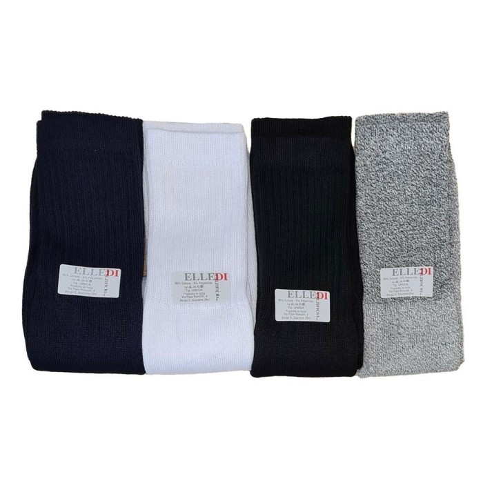 6 Paia di Calze uomo Elledi corte tubolari in cotone spugna comfort sportive