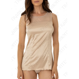Canottiera Top donna Tramonte smanicata in raso elasticizzato e tulle