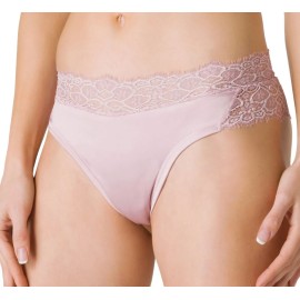 Slip Brasiliana donna Tramonte in raso elasticizzato con inserti in pizzo 2