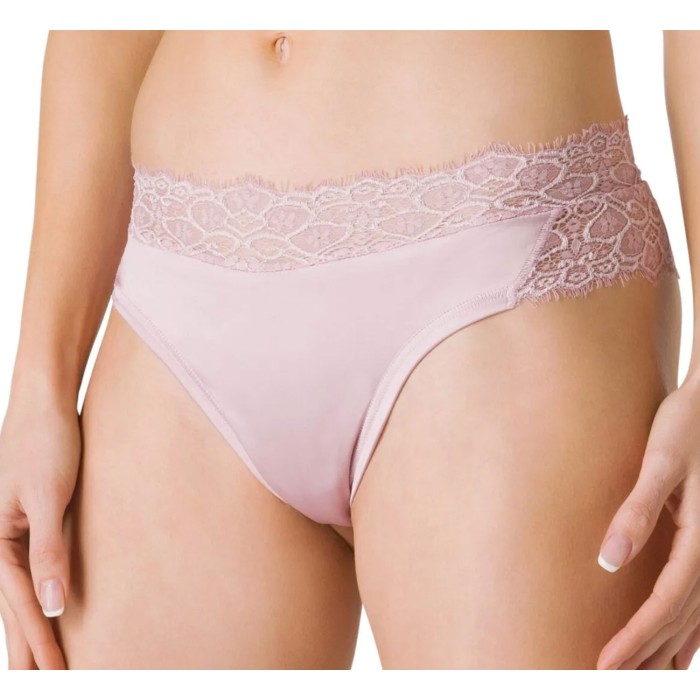 Slip Brasiliana donna Tramonte in raso elasticizzato con inserti in pizzo
