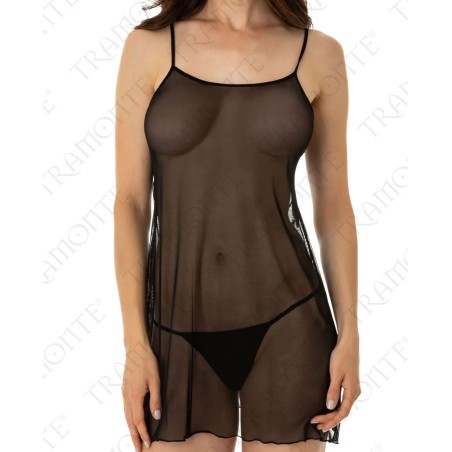 Abitino donna Tramonte spalla stretta in sexy tulle elasticizzato trasparente