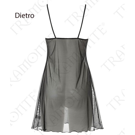 Abitino donna Tramonte spalla stretta in sexy tulle elasticizzato trasparente