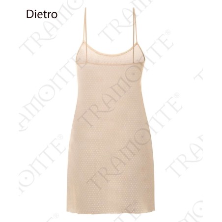 Abitino donna Tramonte spalla stretta in sexy tulle Pois elasticizzato trasparente
