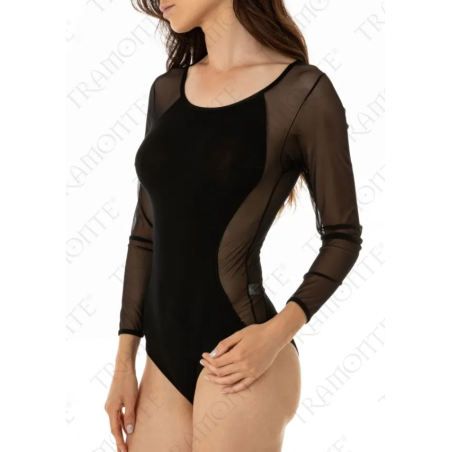 Body donna Tramonte sottogiacca manica lunga in micromodal e inserti di tulle