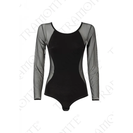 Body donna Tramonte sottogiacca manica lunga in micromodal con inserti di tulle
