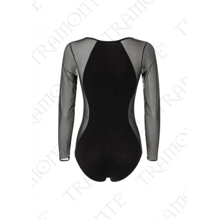 Body donna Tramonte sottogiacca manica lunga in micromodal e inserti di tulle