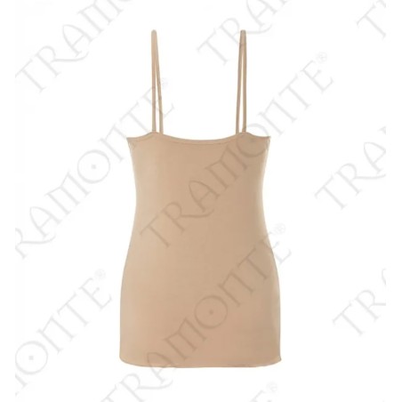 Corpetto chemise donna Tramonte spalla stretta in micromodal con inserti tulle e pizzo