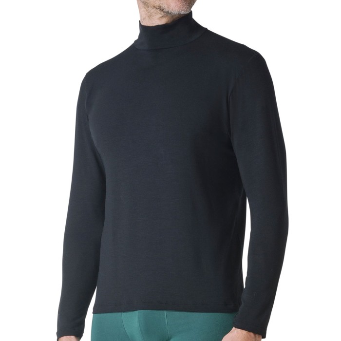 Maglia uomo Tramonte manica lunga con collo a lupetto in modal e cashmere