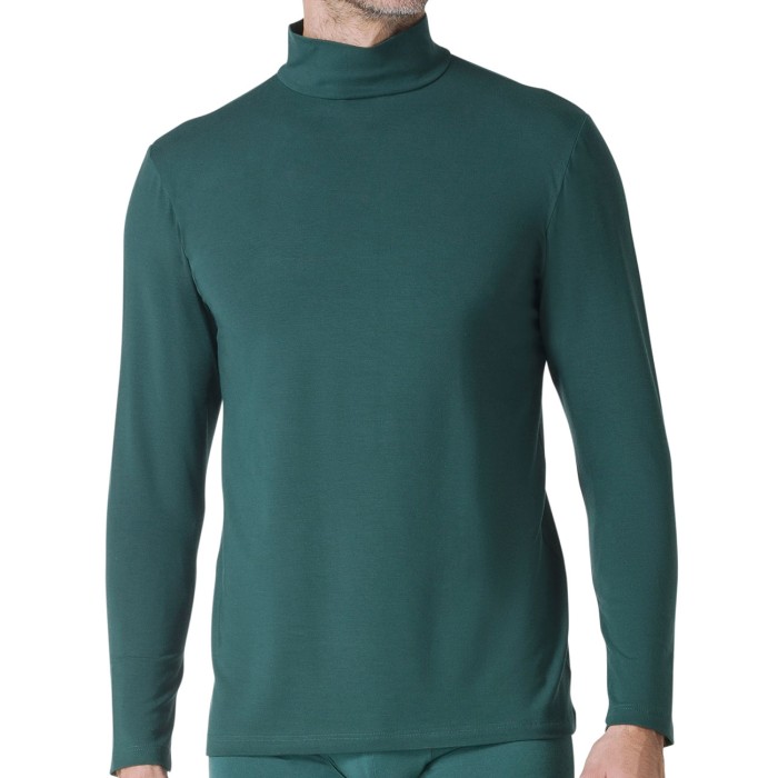 T-shirt uomo Tramonte manica lunga con collo lupetto in leggero micromodal