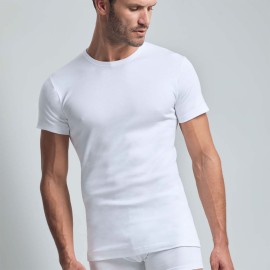 T-shirt uomo Granchio manica corta girocollo in caldo cotone interlock