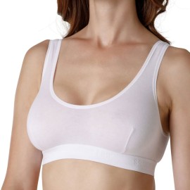 Reggiseno donna Tramonte sportivo spalla larga in cotone elasticizzato senza ganci