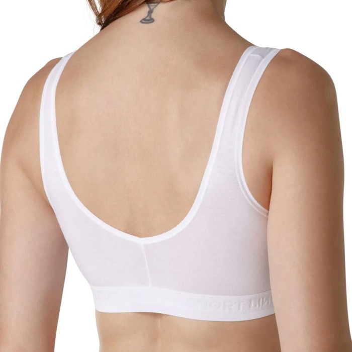 Reggiseno donna Tramonte sportivo spalla larga in cotone elasticizzato senza ganci