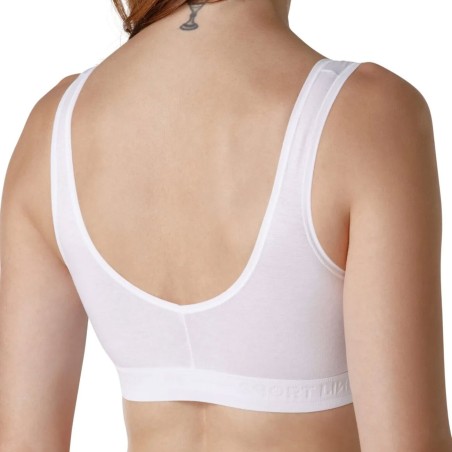 Reggiseno donna Tramonte sportivo spalla larga in cotone elasticizzato senza ganci