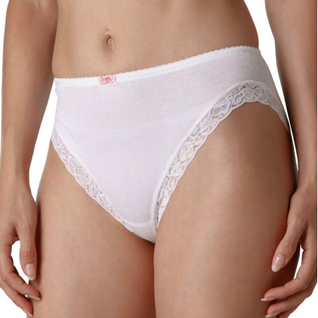 Slip donna Tramonte in cotone elasticizzato con girogamba in pizzo