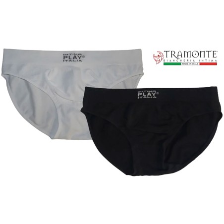 3 Slip uomo Tramonte in microfibra elasticizzata con tassello cotone e logo stampato