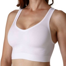 Reggiseno donna Tramonte sportivo in microfibra senza cuciture incrociato dietro