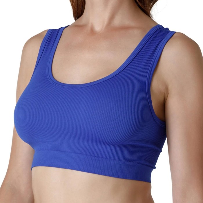 Crop Top donna Tramonte Sportivo in microfibra a costine senza cuciture comfort
