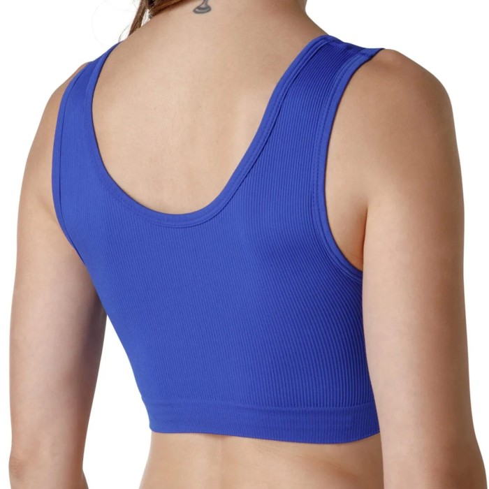 Crop Top donna Tramonte Sportivo in microfibra a costine senza cuciture comfort