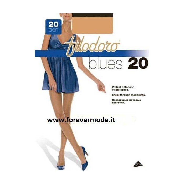 3 Collant donna Filodoro Blues20 tuttonudo opaco tassello cotone