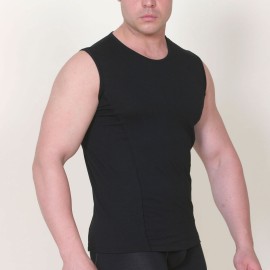 Smanicato uomo Tramonte a girocollo in cotone elasticizzato Slim Fit aderente