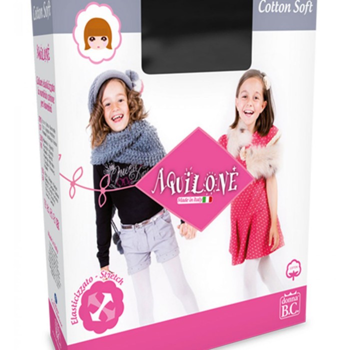 4 Paia di Collant da bambina ragazza BC Aquilone in microfibra coprente liscia