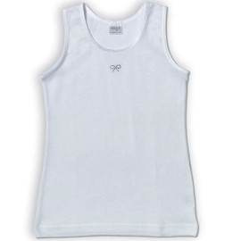 3 Canottiere bambina Ellepi a spalla larga in puro cotone con Strass applicati