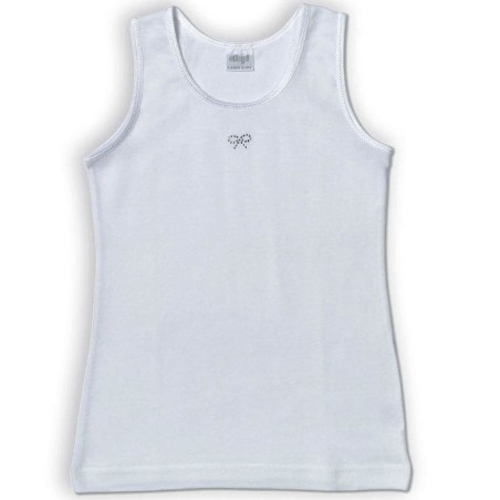 3 Canottiere bambina Ellepi a spalla larga in puro cotone con Strass applicati