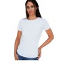 T-shirt donna New Dimension manica corta girocollo in puro cotone, taglio comodo
