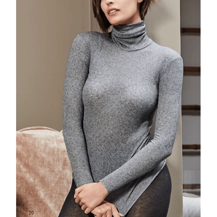 Maglia donna Sublyme manica lunga a dolcevita in micromodal e caldo cashmere