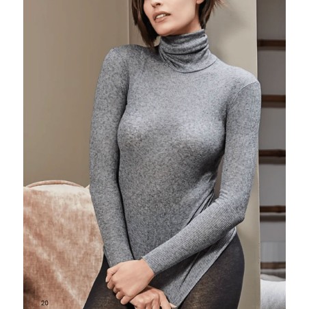 Maglia donna Sublyme manica lunga a dolcevita in micromodal e caldo cashmere