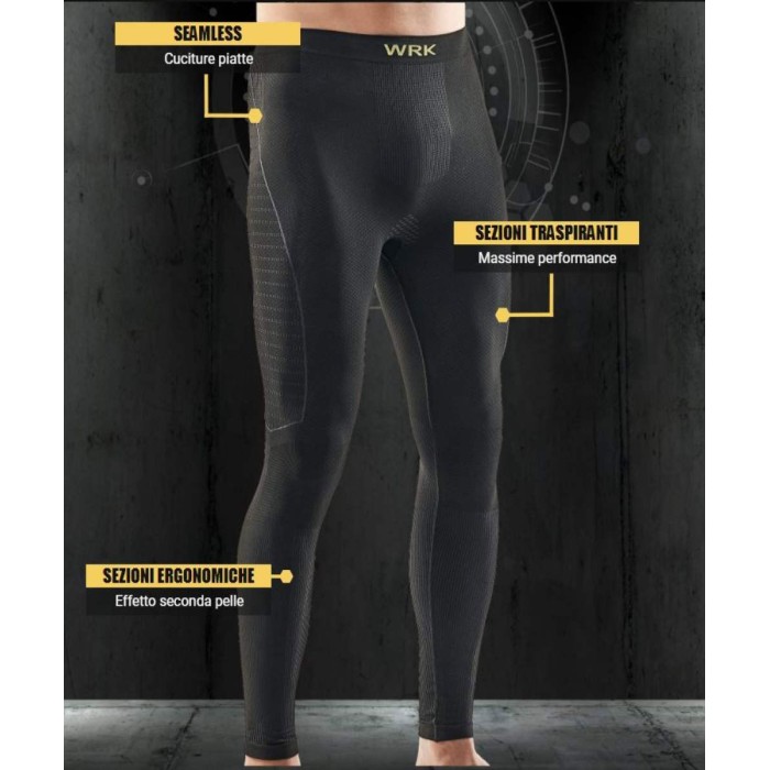 Leggings uomo WRK lungo termico tecnico in dryarn ideale per lo sport