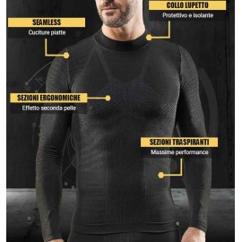 Maglia uomo WRK termica manica lunga a lupetto in dryarn ideale per lo sport 2