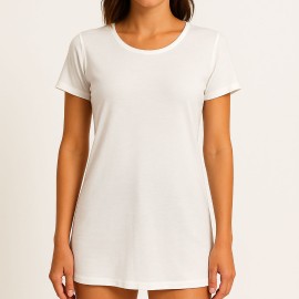 T-shirt maglia donna Tramonte manica corta girocollo in Bamboo elasticizzato liscio