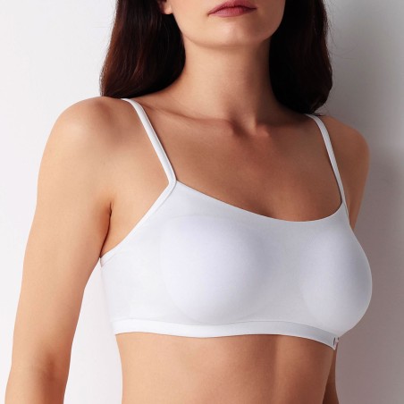 Brassiere donna Cotonella in cotone doppiato con coppe estraibili e spalline regolabili
