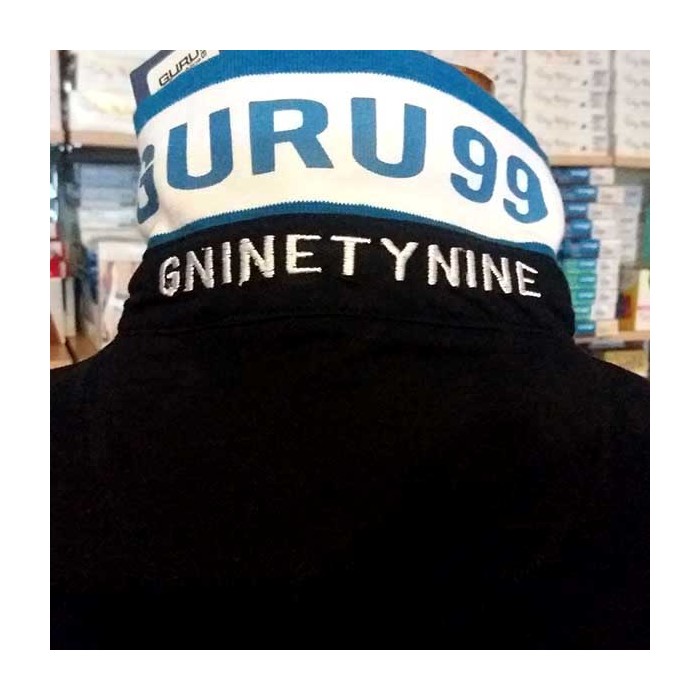 Polo uomo Guru con logo frontale e sula manica, collo con stampa