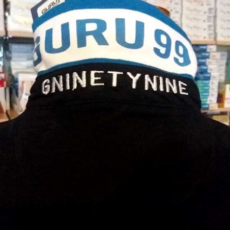 Polo uomo Guru con logo frontale e sula manica, collo con stampa