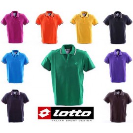 Polo uomo Lotto con logo ricamato, riga su collo e manica