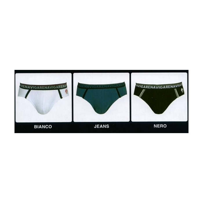 3 Slip uomo Navigare, cotone con bande, elastico esterno logato