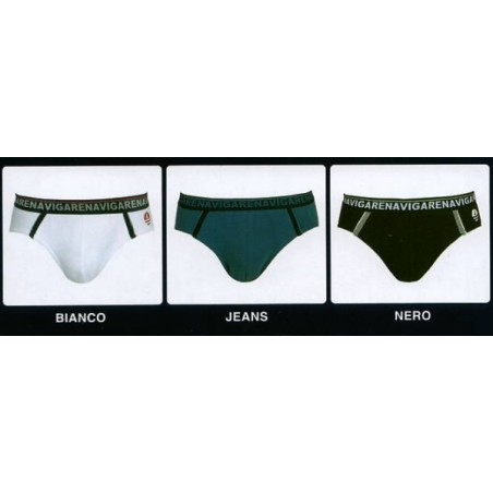 3 Slip uomo Navigare, cotone con bande, elastico esterno logato